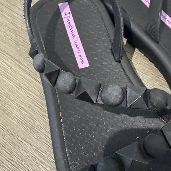 IPANEMA Black Strappy Sandals with Stud Detailing - Size 6 - Picture 4 of 9